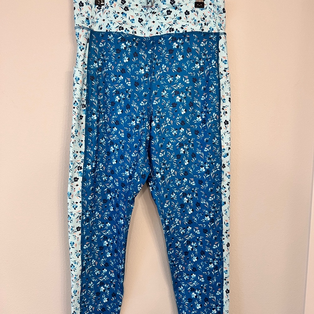 Adore Me Blue and White Floral Leggings